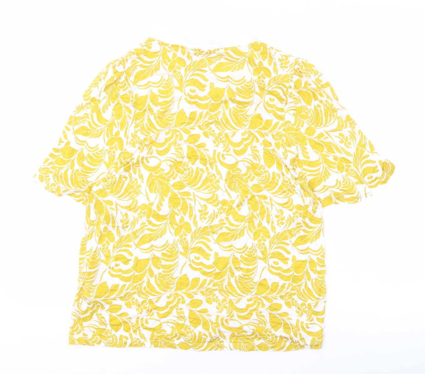 Marks and Spencer Women's Yellow V-Neck Bow Top Size 16