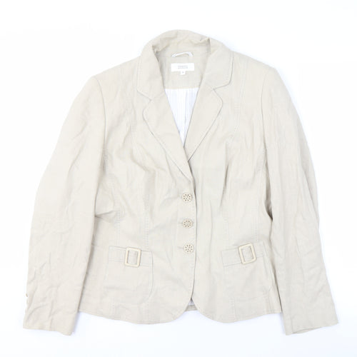 Marks and Spencer Beige Women's Blazer Size 18