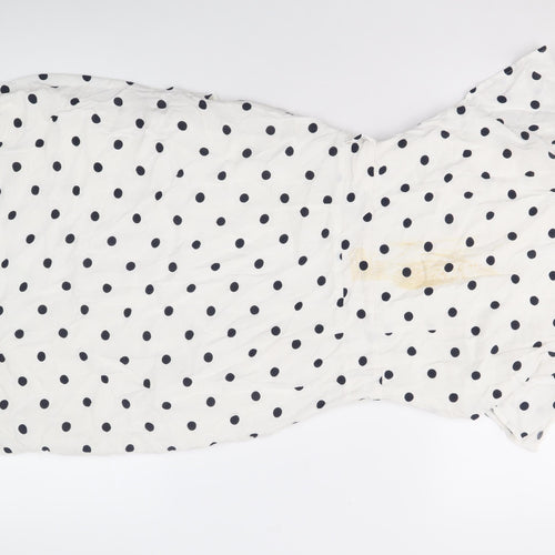 Bravissimo Women's White Polka Dot Dress - Size 10