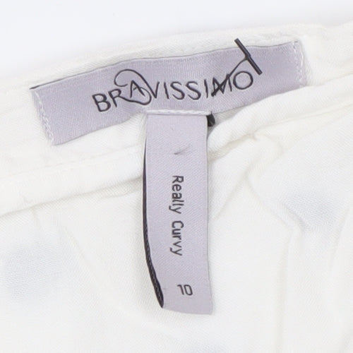 Bravissimo Women's White Polka Dot Dress - Size 10