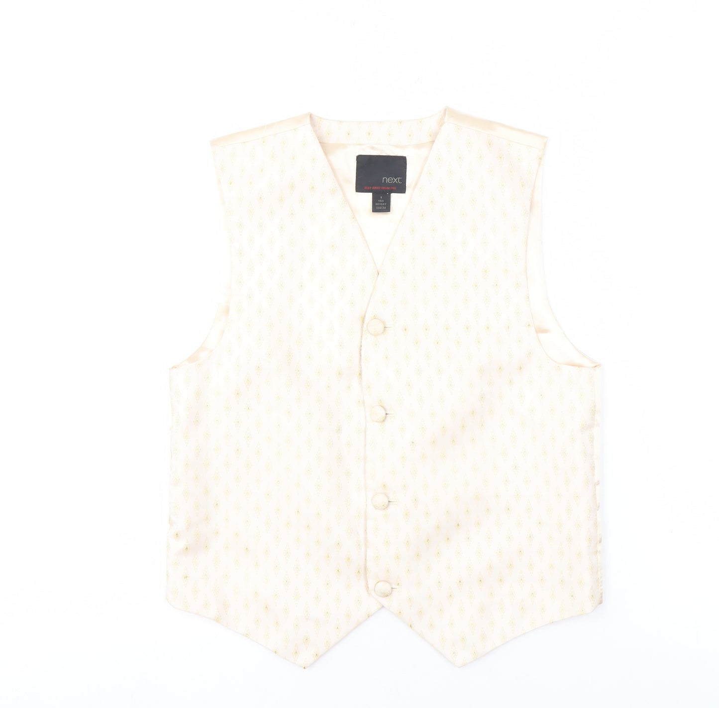 Next Boys Ivory Waistcoat, Size 9, Formal Three-Button