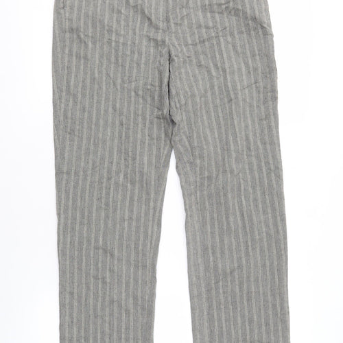 Zara Women's Grey Striped Trousers - Size S