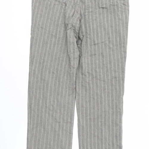 Zara Women's Grey Striped Trousers - Size S