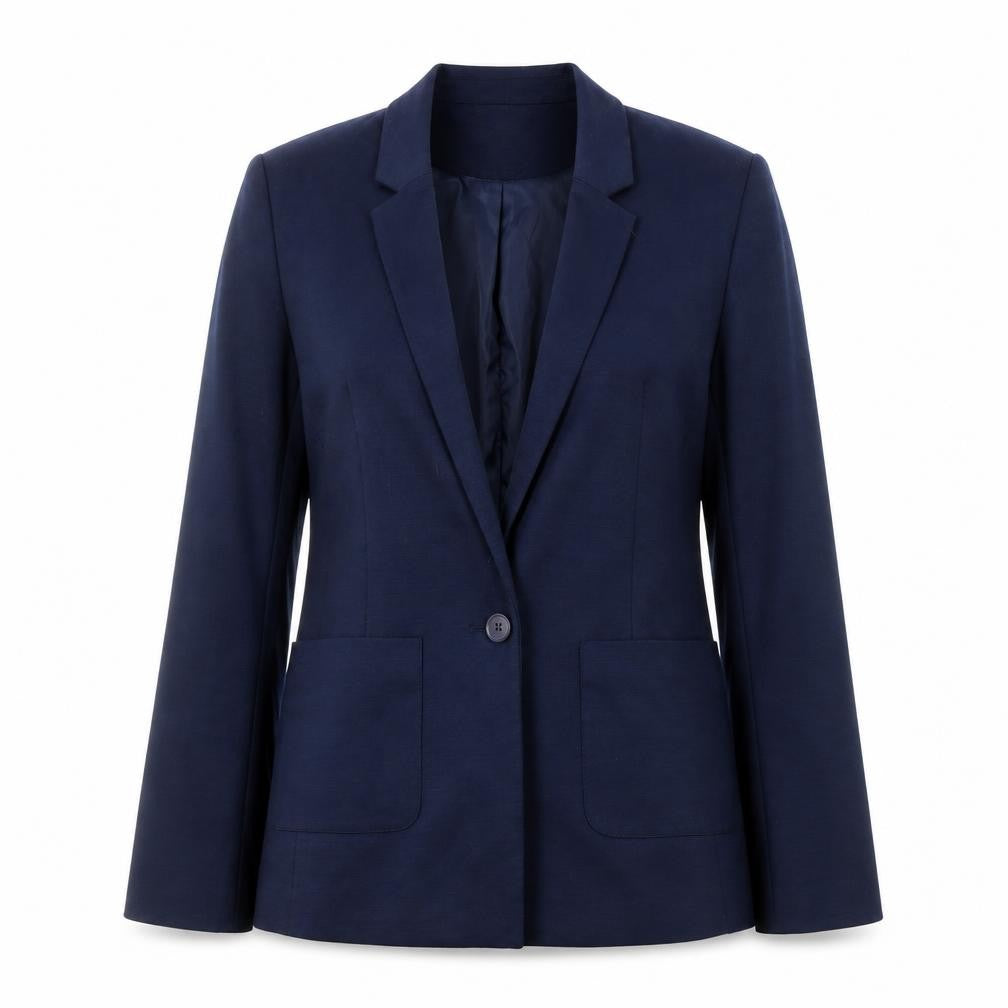 Front view of Oasis Women's Blue Blazer UK 8 Regular Fit