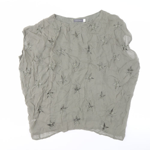 Mint Velvet Women's Green Embroidered Blouse, Size 10