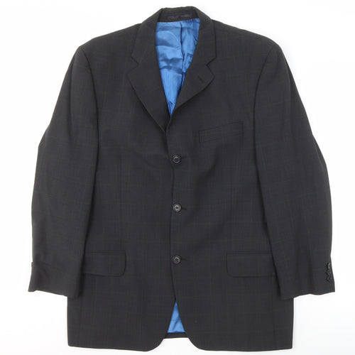 Daniel Hechter Men's Grey Check 40 Short Blazer
