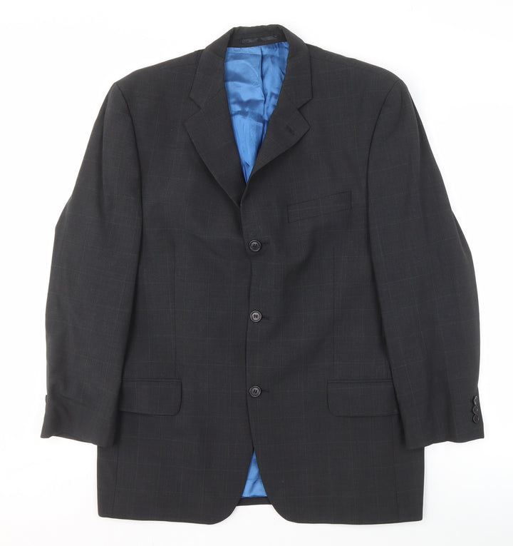 Daniel Hechter Men's Grey Check 40 Short Blazer