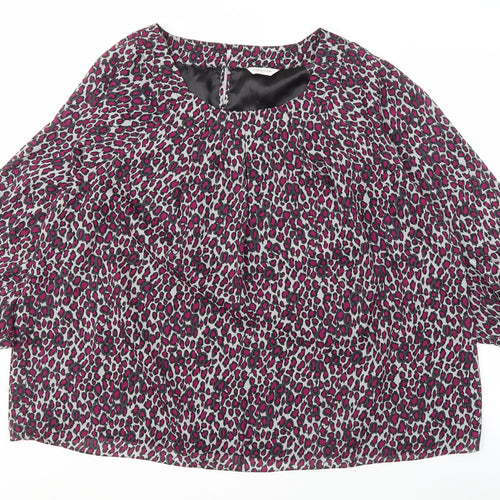 Windsmoor Women's Pink Animal Print Blouse Size 24