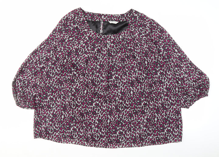 Windsmoor Women's Pink Animal Print Blouse Size 24
