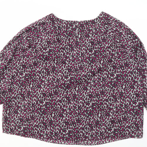 Windsmoor Women's Pink Animal Print Blouse Size 24