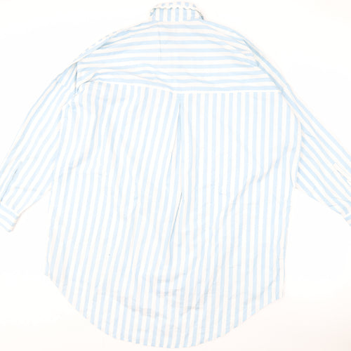 Khaadi Women's Blue Striped Button-Up Shirt M