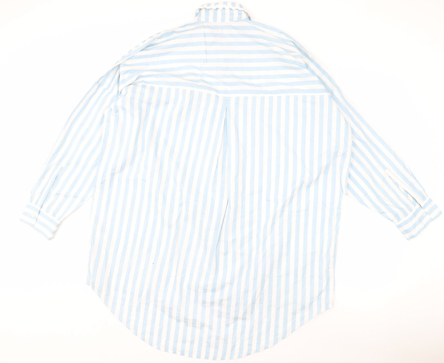Khaadi Women's Blue Striped Button-Up Shirt M