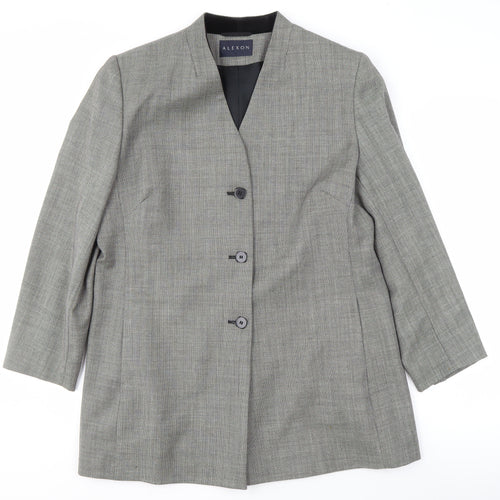 Alexon Women's Grey Suit Jacket Size 16 Wool Blend