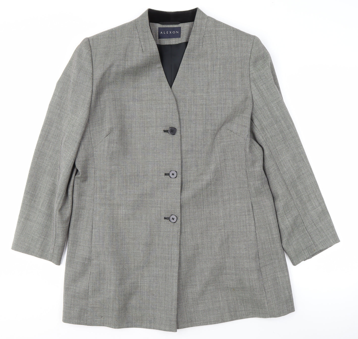 Alexon Women's Grey Suit Jacket Size 16 Wool Blend
