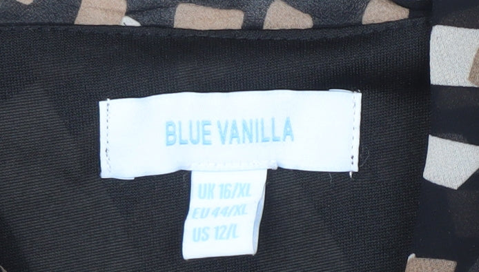 Blue Vanilla Women's Black Geo Dress - Size 16