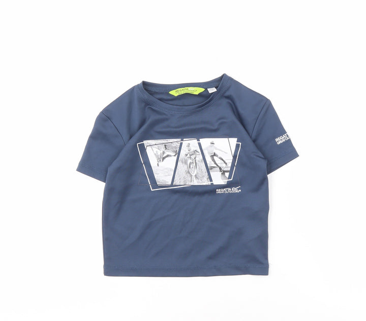 Regatta Boys' Blue Graphic T-Shirt 3-4 Years - Active Cycling Top