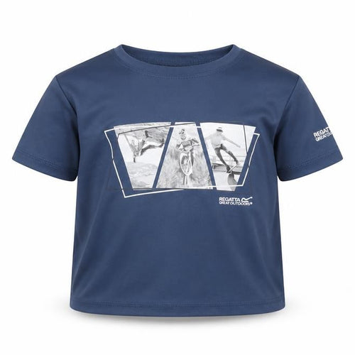 Regatta Boys' Blue Graphic T-Shirt 3-4 Years - Active Cycling Top