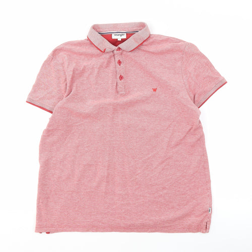 Wrangler Men's Red Polo Shirt, L, Short Sleeve, Casual