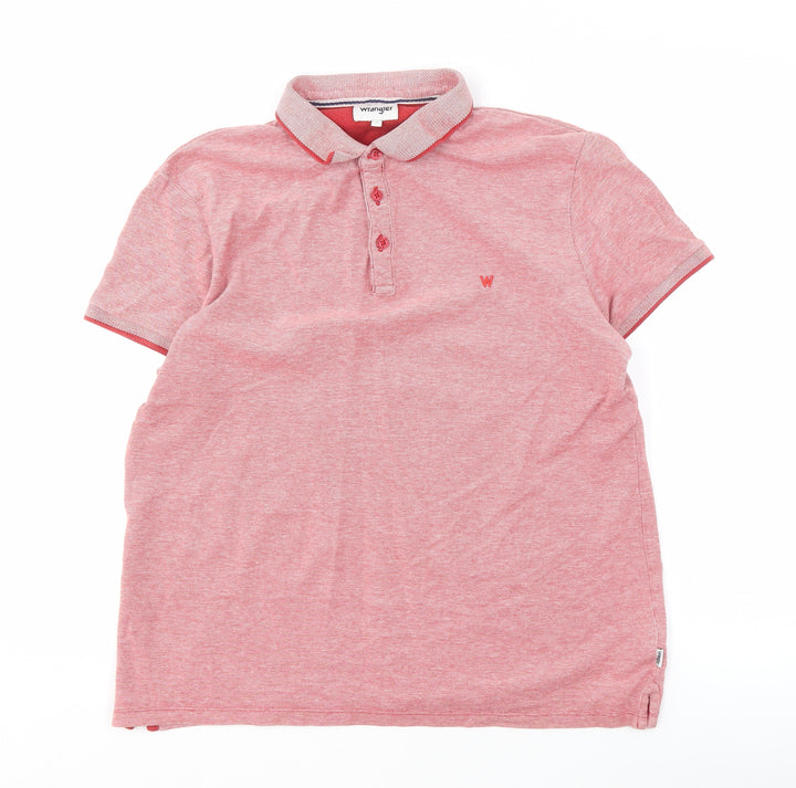Wrangler Men's Red Polo Shirt, L, Short Sleeve, Casual