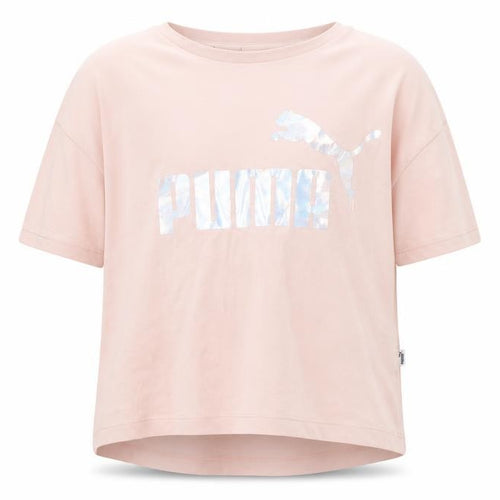 Puma Girls Pink T-Shirt 11-12 Years Logo Short Sleeve Casual