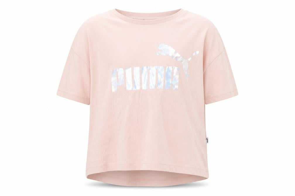 Puma Girls Pink T-Shirt 11-12 Years Logo Short Sleeve Casual