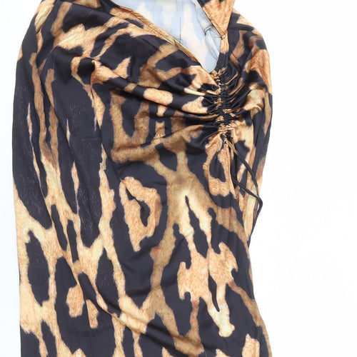 PrettyLittleThing Women's Animal Print Slip Dress