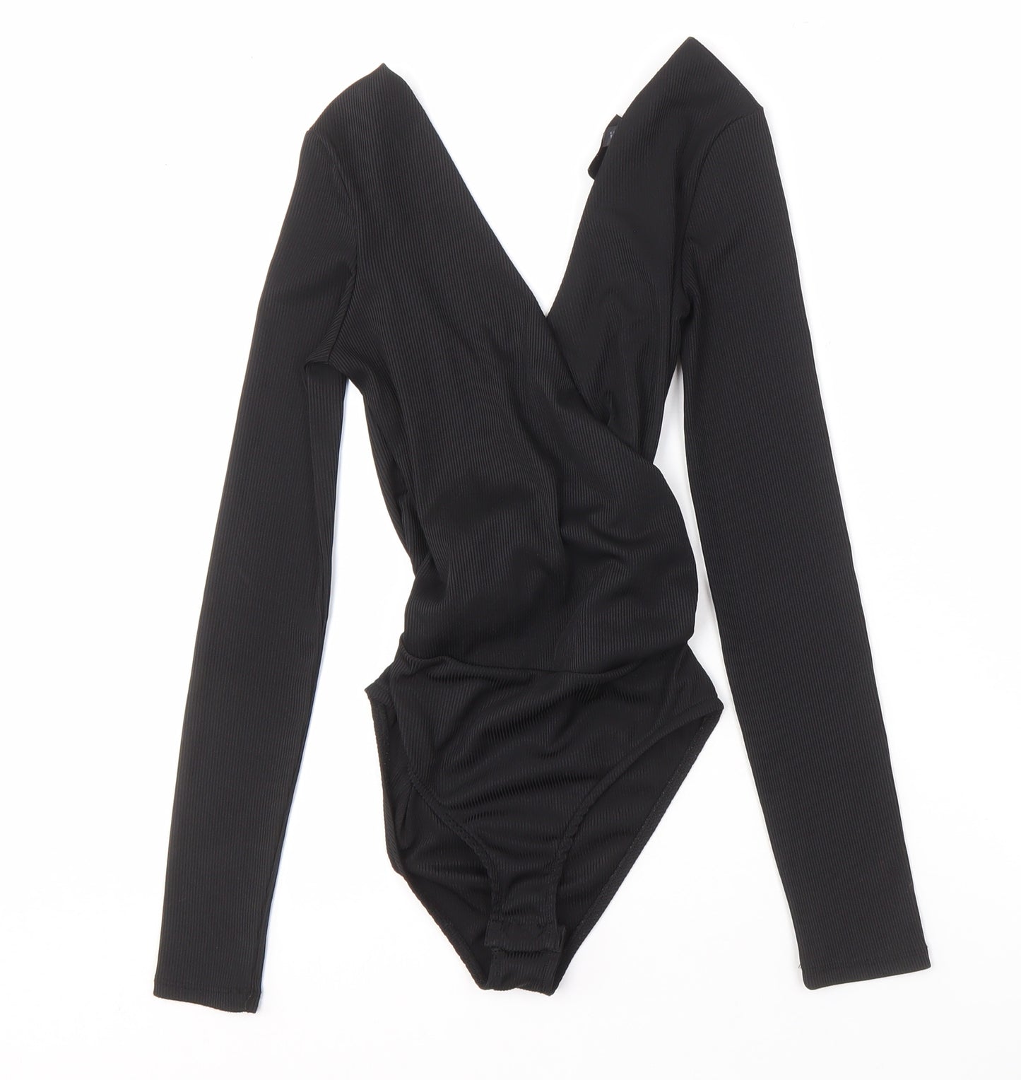Topshop Women's Black Long Sleeve Wrap Blouse - Size 6