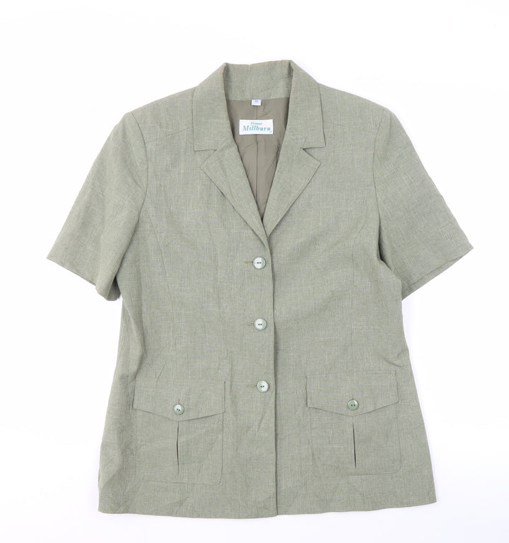Honor Millburn Women's Grey Short Sleeve Blouse