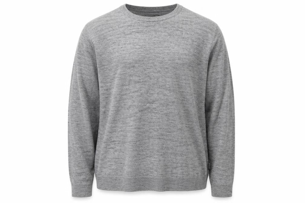 Front view of Jack & Jones Men's Grey 7XL Pullover Knit Jumper