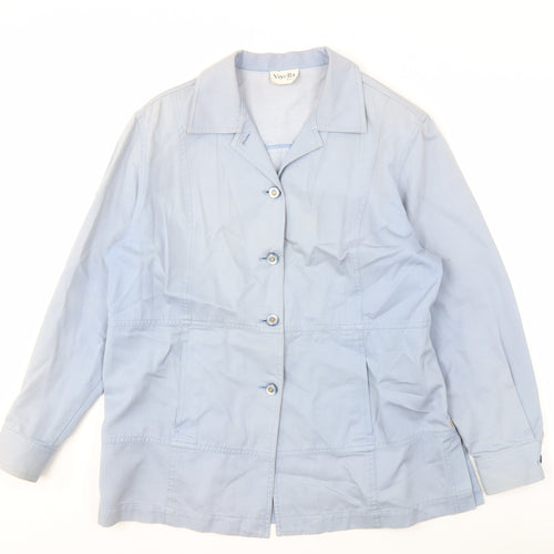 Viyella Women's Blue Cotton Jacket Size 12 Petite