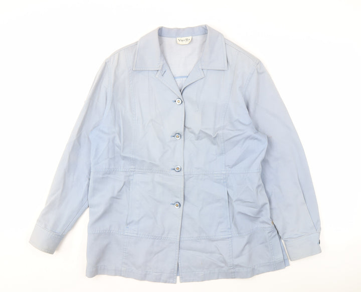Viyella Women's Blue Cotton Jacket Size 12 Petite