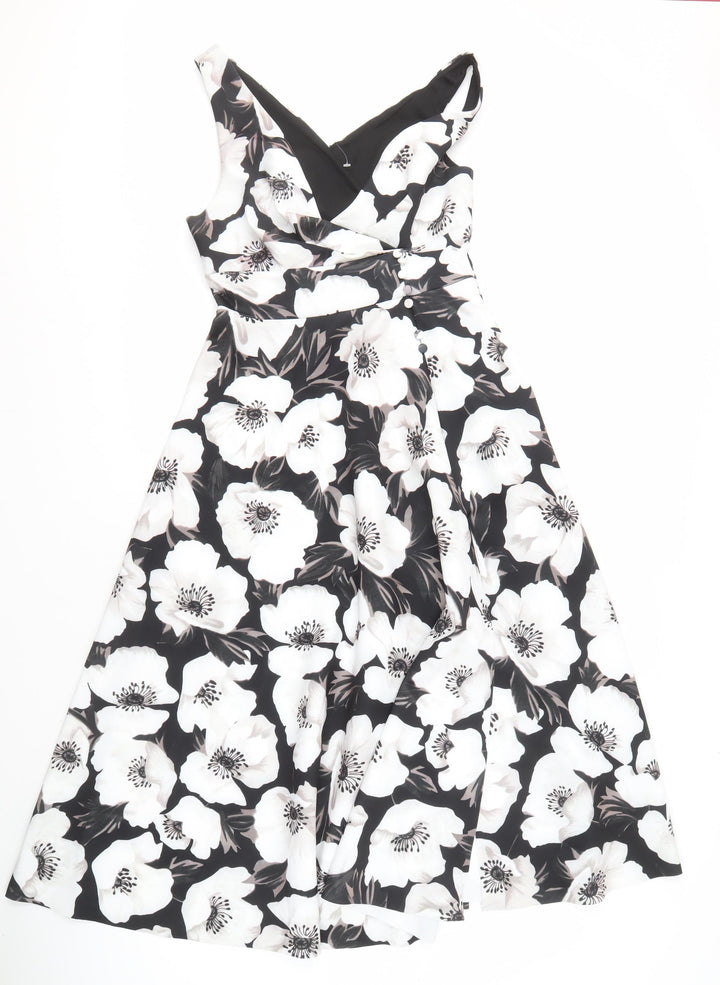 ASOS DESIGN Women's Black Floral Dress Size 12