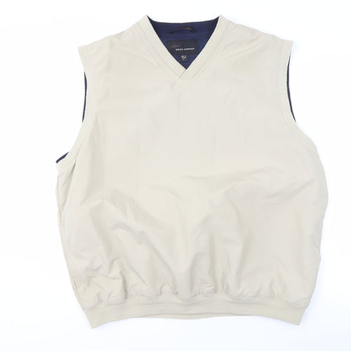 Greg Norman Men's Beige Waistcoat, Large, Casual