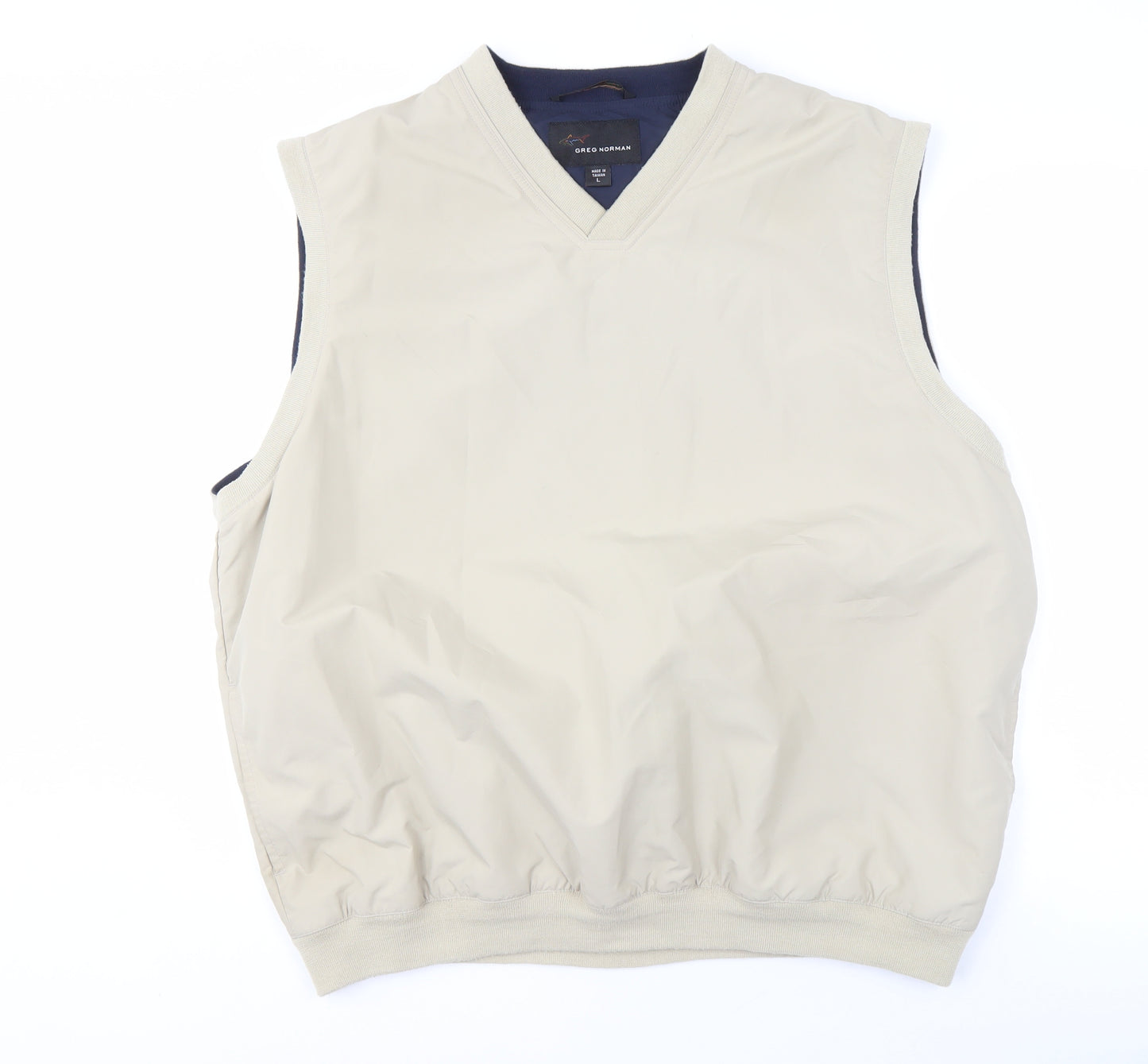 Greg Norman Men's Beige Waistcoat, Large, Casual