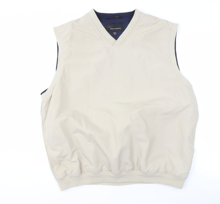 Greg Norman Men's Beige Waistcoat, Large, Casual