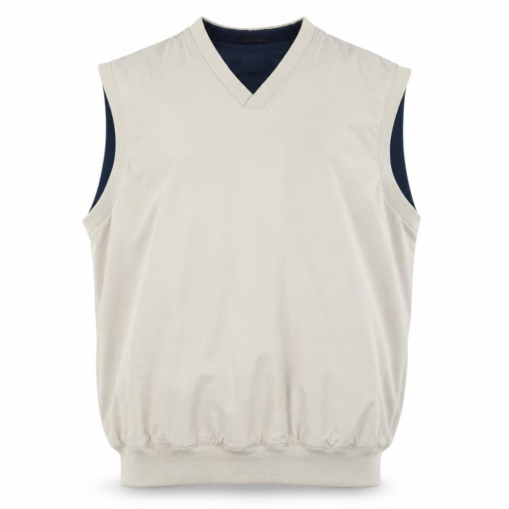 Front view of Greg Norman Men's Beige Waistcoat, Large, Casual