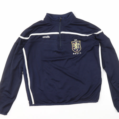 O'Neills Unisex Blue 1/4 Zip Rugby Sweatshirt Size 12