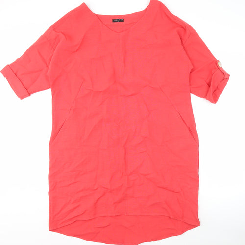 Viza Viza Women's Red Shift Dress M, Casual Spring Style
