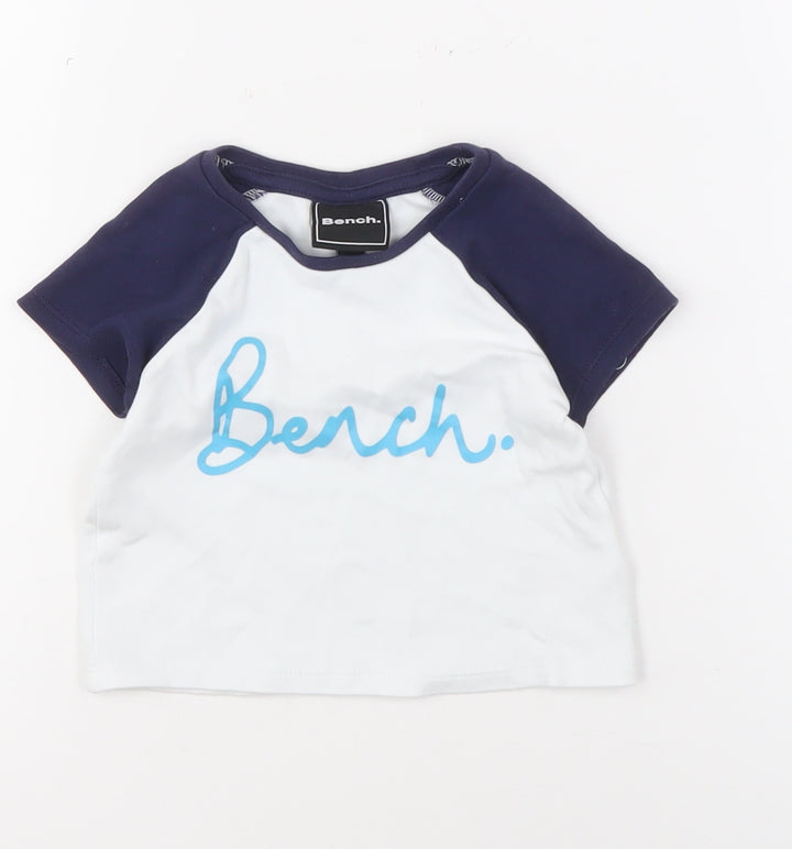 Bench Unisex Baby T-Shirt Blue White 12-18 Months Cotton