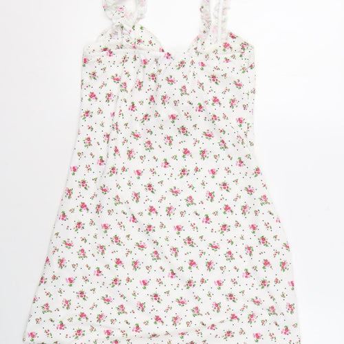 Pink Vanilla Women's White Floral Dress Size 10