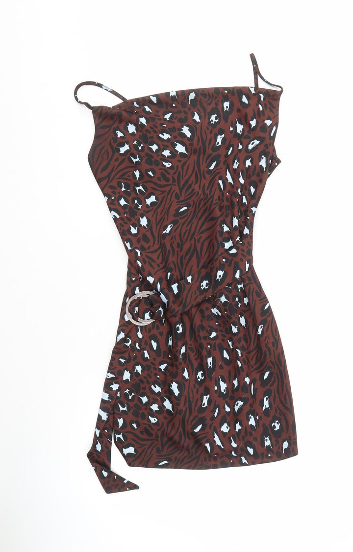 River Island Women's Brown Wrap Dress - Size 10
