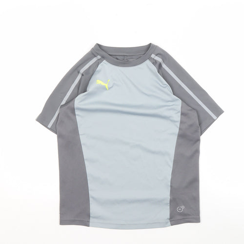 Puma Boys Grey T-Shirt, Size 11-12, Breathable Activewear