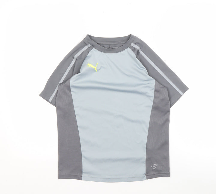 Puma Boys Grey T-Shirt, Size 11-12, Breathable Activewear