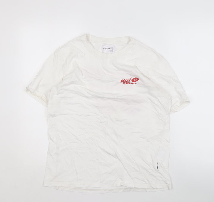 Float Apparel Unisex White M Graphic Print T-Shirt