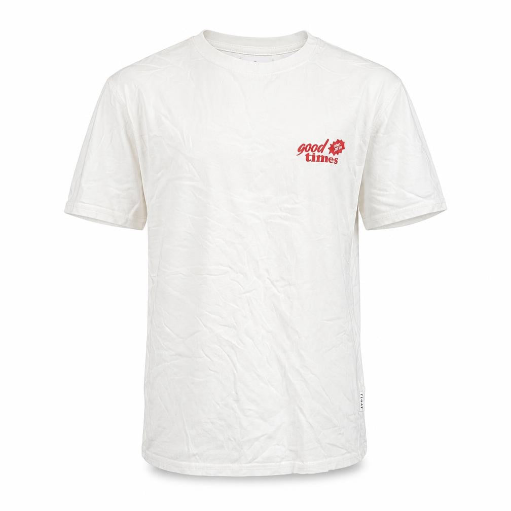 Front view of Float Apparel unisex white m graphic print t-shirt