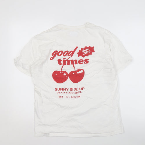 Float Apparel Unisex White M Graphic Print T-Shirt