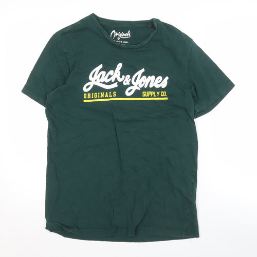 Jack & Jones Men's Green Logo T-Shirt Size M