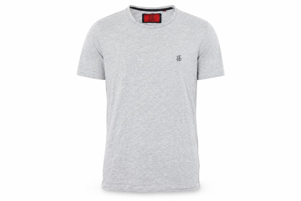 Front view of DFND Men's Grey Medium Crew Neck T-Shirt