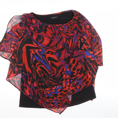 Roman Women's Geometric Red Top, Size 16, Multicoloured