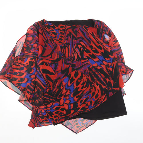 Roman Women's Geometric Red Top, Size 16, Multicoloured